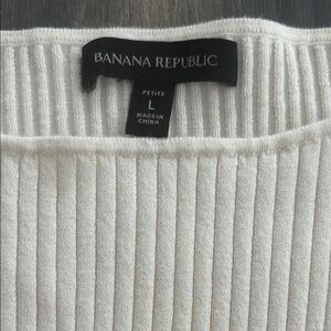 Banana Republic Women's Cream Ribbed Sweater Tank Top Camisole Size LP